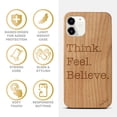 thumbnail image 4 of Case Yard Wooden Case Outside Soft TPU Silicone Slim Fit Shockproof Wood Phone Cover for Girls Boys Men and Women Supports Wireless Charging Think. Feel. Believe. Design case for iPhone-12-Mini, 4 of 7
