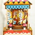 thumbnail image 3 of Wooden 3D Puzzle DIY Music Box Merry Go Round- Plays Song: You Are My Sunshine, 3 of 6
