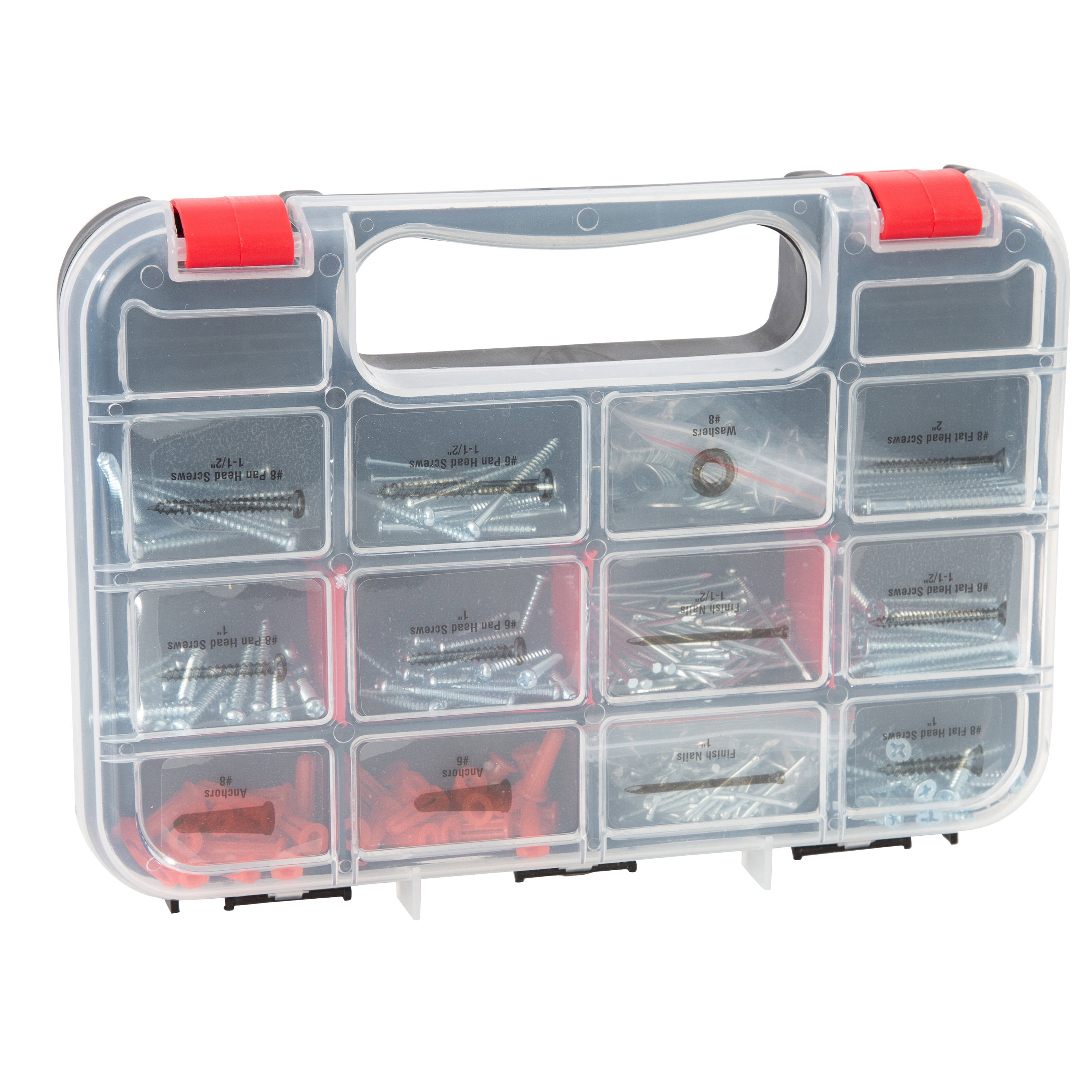 Hyper Tough 500-Piece Zinc Plated Steel Screw and Anchor Fastener Assortment with Case, 5532