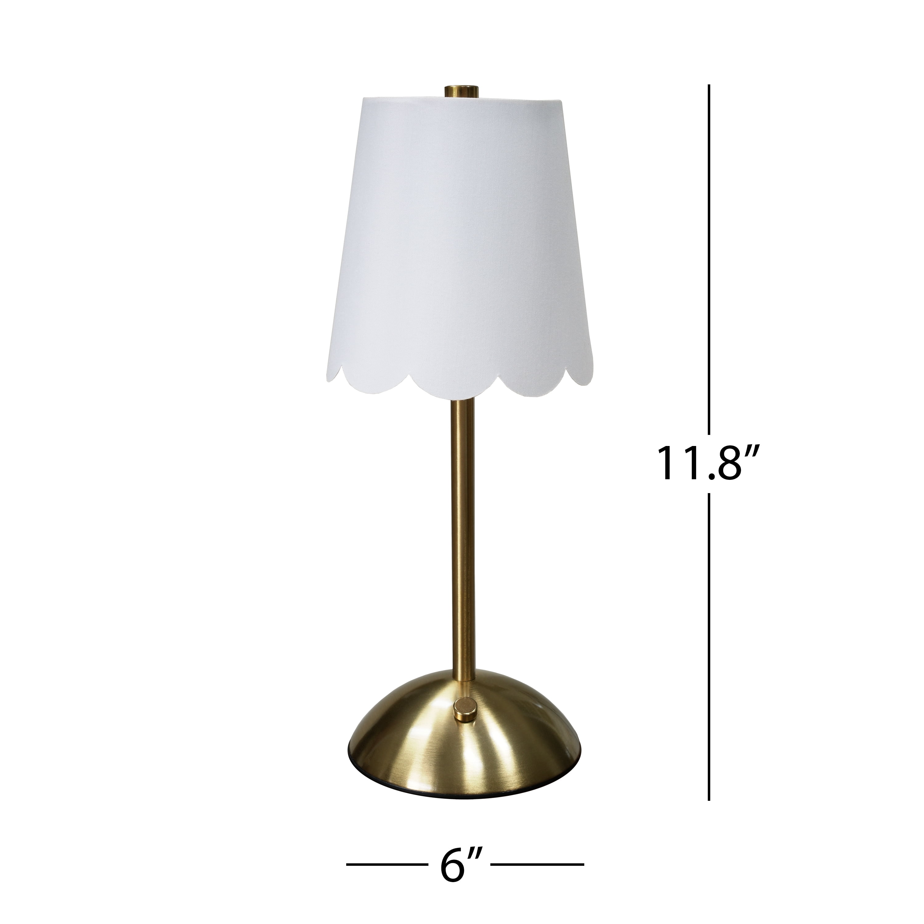 (2 pack) Home Decor Collection Sterling & Noble Home Cordless Rechargeable 11.9" Brass Table Lamp with Dimmable 3 Option Lights