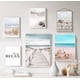 thumbnail image 4 of Póster de lienzo con estampado de playa, mar, océano, arte de pared, puente, hojas, tortuga, gaviota, pintura vibrante de verano, imagen nórdica para decoración del hogar, 4 of 5