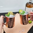 thumbnail image 3 of 2PCS Hammered Copper Moscow Mule Mugs – 400ml Stainless Steel Cocktail Cups Set for Parties, Bars, Gifts & Home Drinkware, 3 of 6