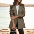 thumbnail image 2 of Vedolay Women's Tops Women's Casual Long Sleeve Open Front Lapel Collar Blazer Jacket,Khaki 3XL, 2 of 5