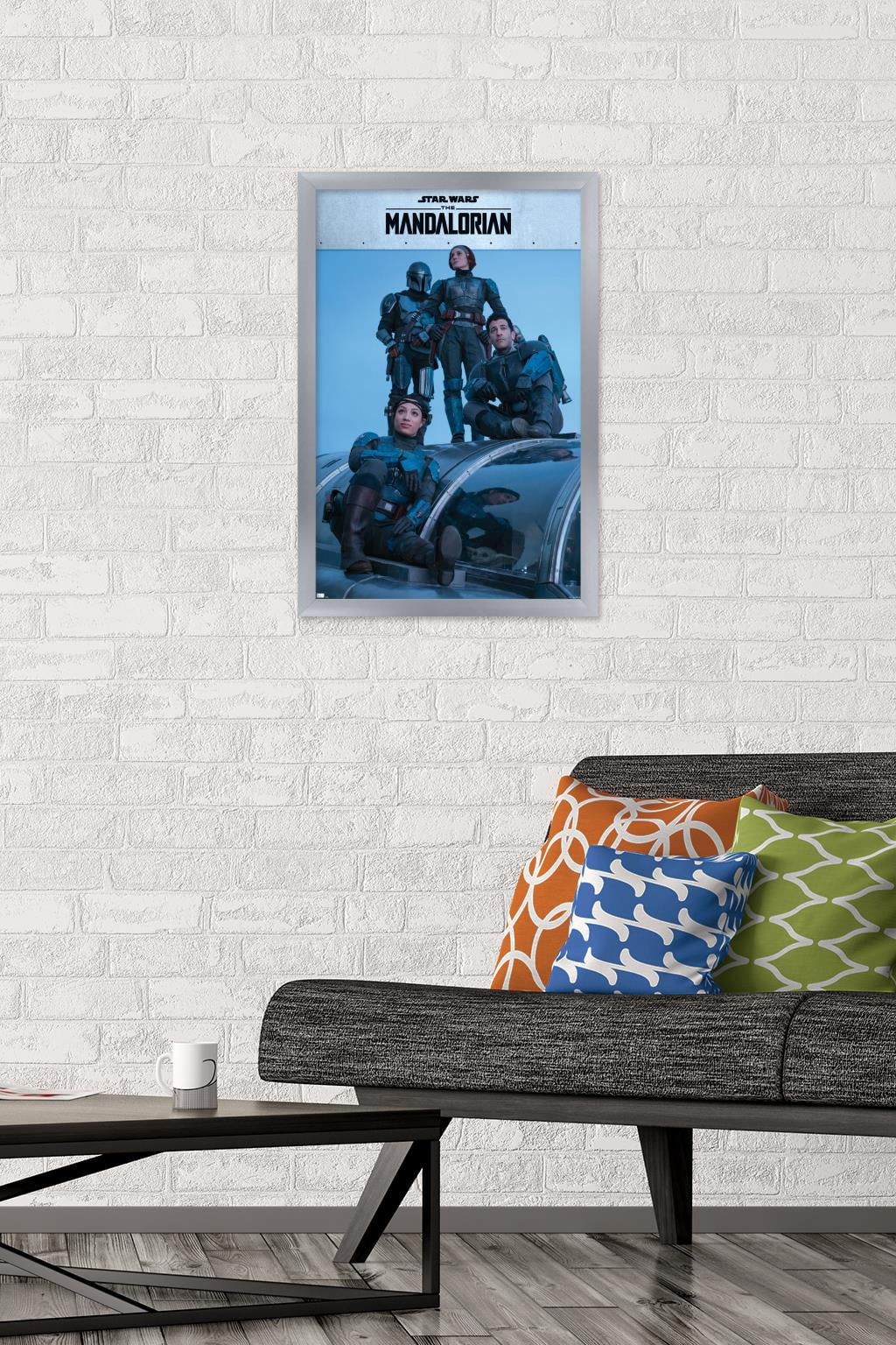 Star Wars: The Mandalorian Season 2 - Mandalorian Group Wall Poster, 14.725" x 22.375", Framed