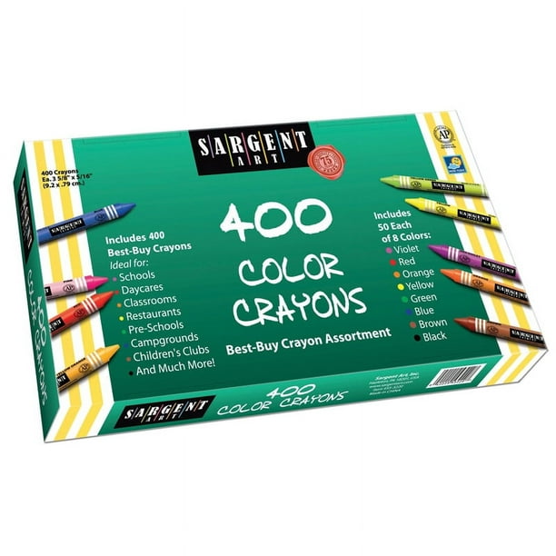 Assortiment de Crayons de Couleur, Taille Standard, 8 Couleurs, 400 Pièces