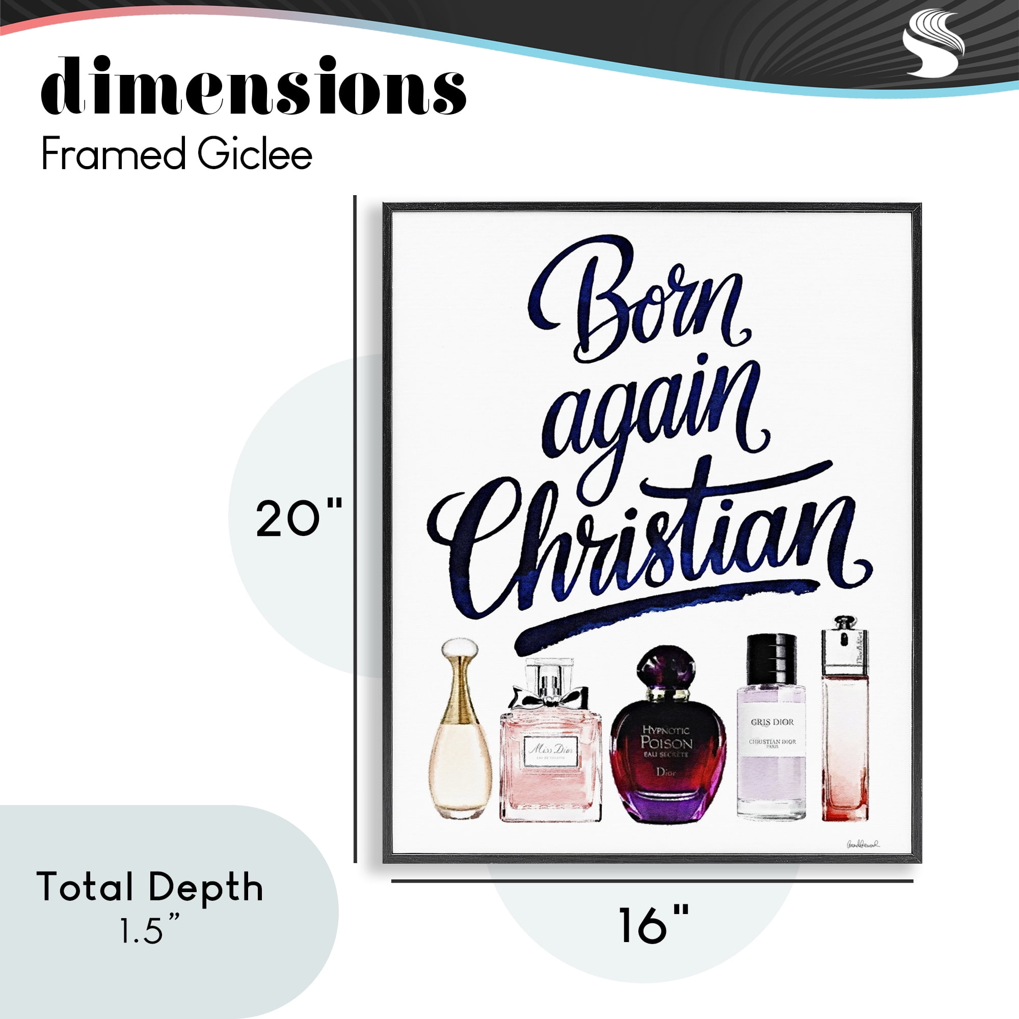 Born Again Christian Skincare Black Framed Giclee Art, design by Amanda Greenwood