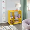 Kings Brand Furniture 4 Multi-size Shelf Children's Bookcase Organizer for Playroom, Bedroom, Nursery School (Yellow)