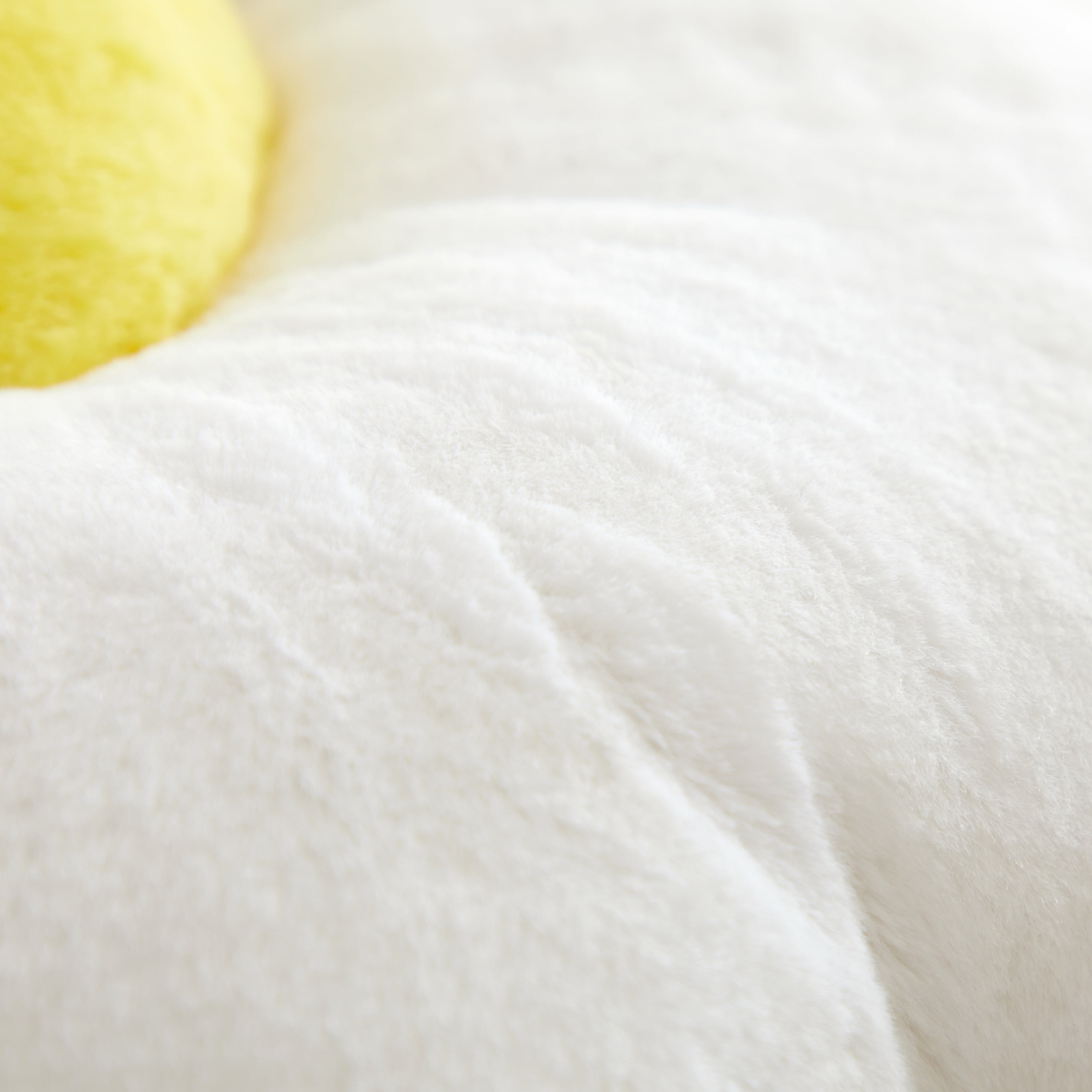 (2 pack) Your Zone Faux Fur Flower Decorative Pillow for Kids, White Daisy, Spot Clean, 16 in