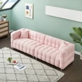thumbnail image 4 of 102" Boucle Sofa Couch, Upholstered Tufted Cloud Couch with Pillows, Comfy Modern Deep Seat Sofa Couches Loveseat Sofa for Bedroom Living Room Office, Pink, 4 of 5