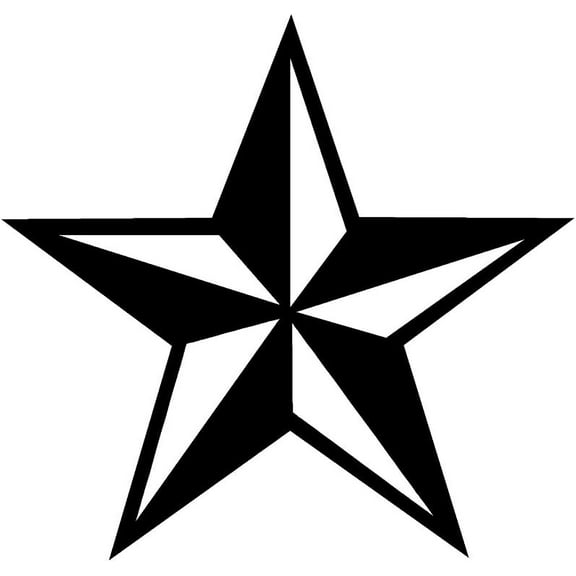 4 Pack - StickerDad® Nautical Star 3D Star V1 Vinyl Decal by stickerdad® - Size: 3.5, Color: Black - Windows, Walls, Bumpers, Laptop, Lockers, etc.