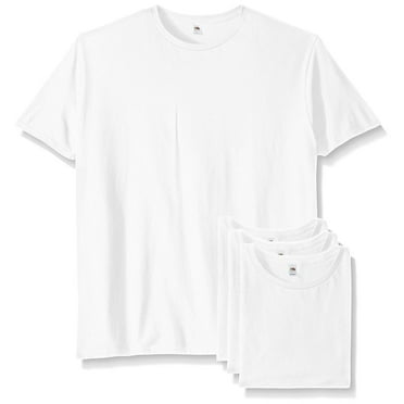 Fruit of the Loom Men's Crew T-Shirt 4 Pack, White, X-Large
