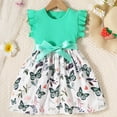 thumbnail image 2 of Esaierr Toddler Kids Girls Summer Dresses Sleeveless Print Skirt 3-7Years Old Baby Floral Dress Mid Length Princess Dress Printed Ruffle Sleeve Pullover Dress, 2 of 8