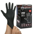 thumbnail image 1 of Gants en Nitrile Noirs Robustes Taille g (200 Pcs), Polyvalents, Bouts des Doigts Texturés, Sans Poudre, Sans Latex, 1 of 6