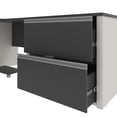 thumbnail image 5 of Atlin Designs Modern Wood U-Shape Home Office Set with Pedestal in Slate Gray, 5 of 8