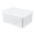 thumbnail image 1 of EeaseMX Refrigerador de cocina para el hogar, caja para conservar alimentos y frutas, recipiente hermético, rectangular, transparente y con drenaje (3 l, blanco), 1 of 7