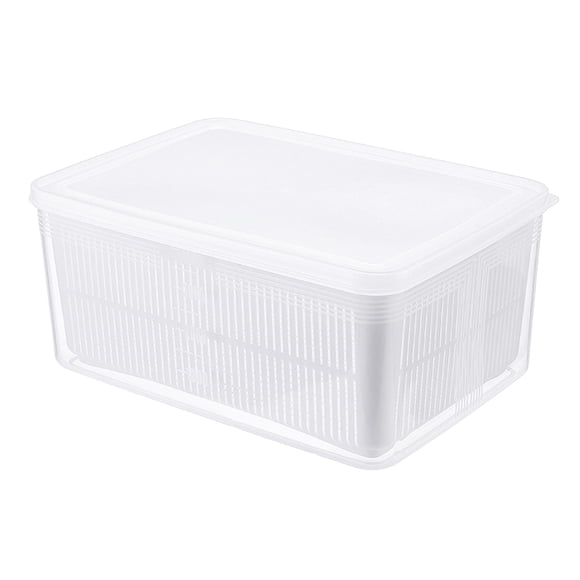 GOOHOCHY Refrigerador de cocina para el hogar, caja para conservar alimentos y frutas, cajón para verduras, caja de almacenamiento sellada, contenedor de almacenamiento rectangular transparente con