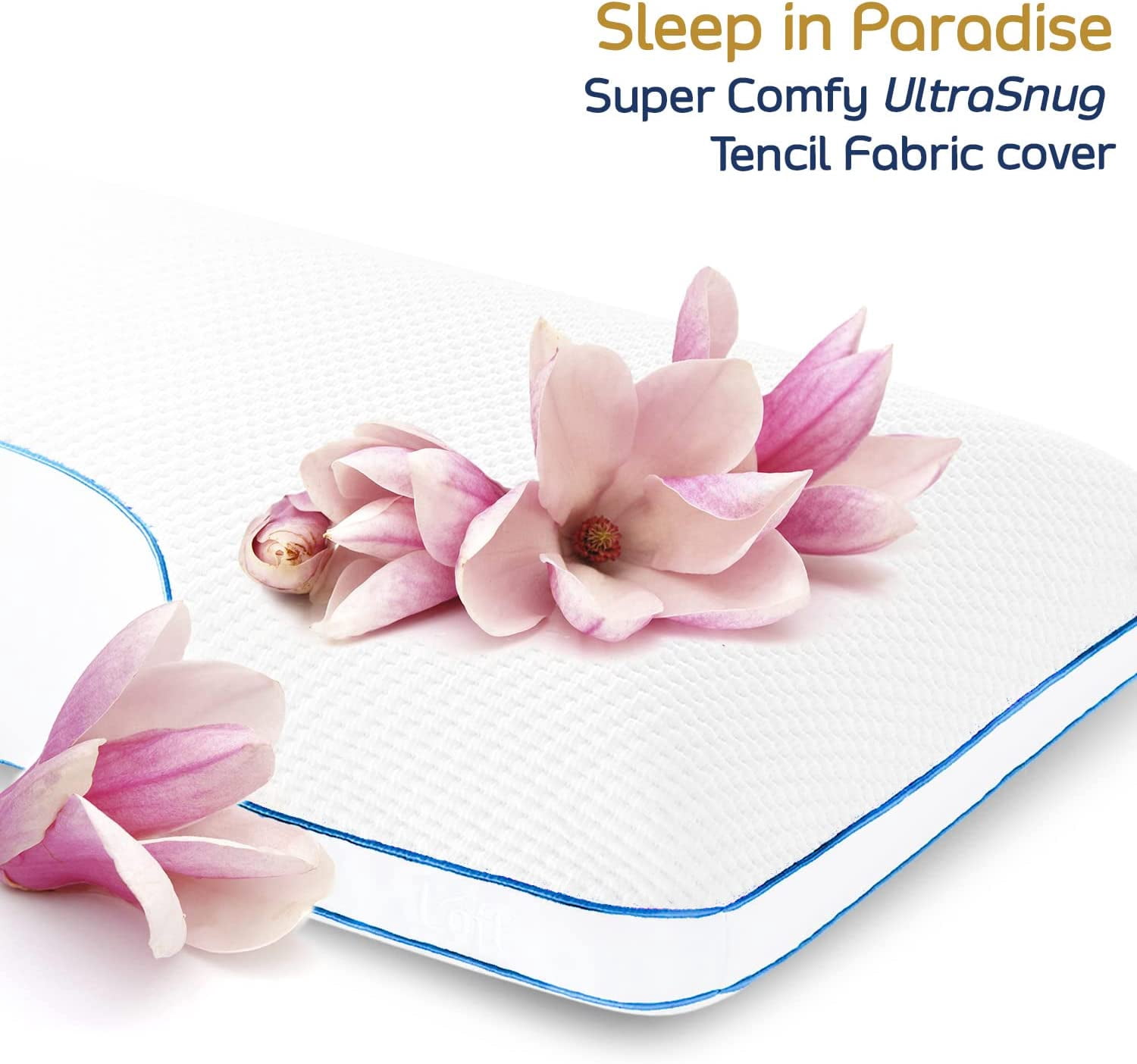 Nestl Side Sleeper Molded Gel Memory Foam Pillow – 30 x 20 In. Reversible, Tencel-Covered, Foam Pillow – Perfect for a Side Sleeper, Firm Cooling on 1 Side, Softer on the Other -Queen