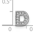 thumbnail image 2 of Finest Gold Sterling Silver Rhodium-Plated CZ Letter D Initial Slide Charm, 2 of 3