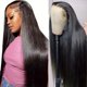 thumbnail image 3 of Peluca de Cabello Liso Negro natural a la Moda, Encaje Frontal de Encaje, Cabello Largo y Liso, 3 of 10