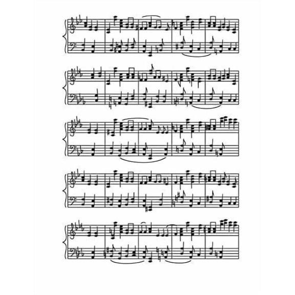 Sheet Music Edible Icing image Cake Toppers for 8 inch round cake