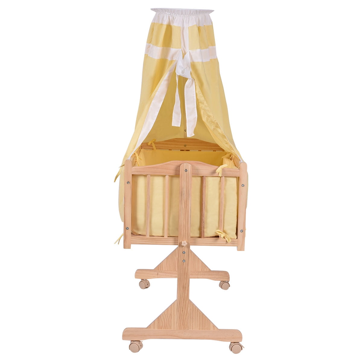 Costway Wood Baby Cradle Rocking Crib Newborn Bed Sleeper