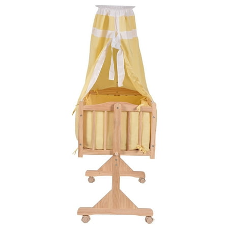 Costway Wood Baby Cradle Rocking Crib Newborn Bassinet Bed Sleeper