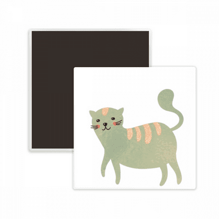 

Cute Cyan Cat Animal Watercolor Square Ceracs Fridge Magnet Keepsake Memento