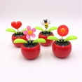 thumbnail image 7 of Desk Accessories Promotion Sale! Nomeni 8 Cute Solar Power Flip Flower for Car Decoration Swing Dancing Flower Bobblehead Solar Dancing Flowers in Colorful Pots, Home Decor Clearance Sale Pink, 7 of 7