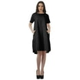 thumbnail image 1 of Moomaya Solide Tunique Robes Femmes A-Ligne & nbsp; Manches Courtes Casual Shift Robe, 1 of 6