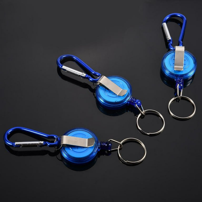 LYUMO 3Pcs Fly Fishing Tool Nylon Cord Stopper Retractable Ring Reel Holder  Key Chain, Reel Key Chain, Fishing Accessories 