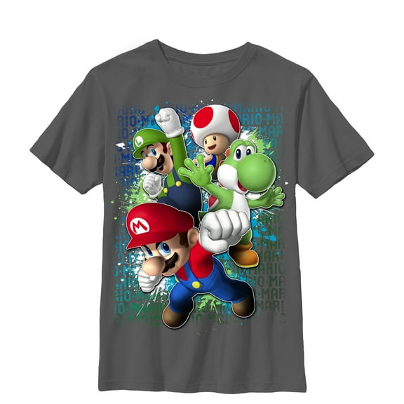 Boy's Nintendo Mario Jump Graphic Tee Charcoal Small