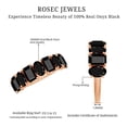 thumbnail image 6 of Rosec Jewels 4.75 CT Octagon and Oval Cut Black Onyx Half Eternity Ring for Women, 14K Rose Gold, US 7.50, 6 of 7