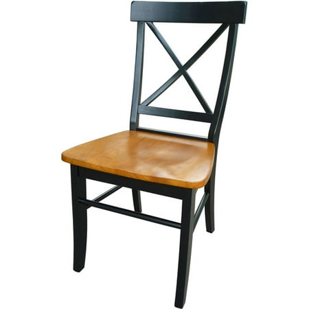 International Concepts X-Back Chair with Solid Wood Seat, Multiple Finishes