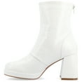 thumbnail image 3 of Journee Womens Aylani Crinkle Patent Vegan Leather Platform Booties, 3 of 10