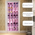 thumbnail image 3 of duomi-28 Pockets Hanging Shoe Organizer, Over the Door Shoe Organizer, Hanging Door Shoe Holder Rack with Mesh Pockets Large Size 65 x 23 Inch (Pink-1Pack), 3 of 4
