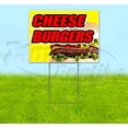 thumbnail image 1 of Cheeseburgers Yellow Background (18" x 24") Yard Sign, Includes Metal Step Stake, 1 of 6