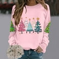 thumbnail image 1 of Ugly Noël Chandail Femme Chandail à Capuche Imprimé Col Rond Manches Longues Drôle Rose G, 1 of 5