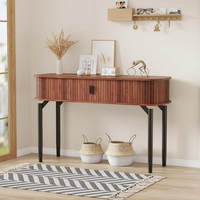 47" Narrow Console Table with Drawers & Open Shelf - Sofa Table for Entryway, Hallway, Living Room & Bedroom