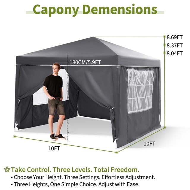 BeesClover Pop Up Canopy Tent for Outdoor Parties, Beach, Camping & Backyard | Waterproof, UV Protection & Carry Bag Included – Stay Cool & Protected
