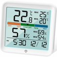 thumbnail image 1 of Higrómetro Termómetro interior-Humedad digital Medidor de humedad Monitor de temperatura preciso con calibración Registros MAX/MIN, Reloj con retroiluminación LCD, Icono de comodidad, 1 of 4