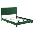 thumbnail image 3 of Modway Celine Channel Tufted Performance Velvet Full Bed in Emerald, 3 of 8