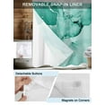 thumbnail image 3 of No Hook Cloth Fabric Shower Curtain with Snap in Liner, Turquoise Marble Waterproof Shower Curtains Set with See Through Top Window, Nature Marble Stone Ripple Modern Art Bath Curtains Shower 54"x78", 3 of 6