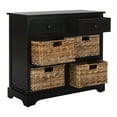 thumbnail image 2 of SAFAVIEH Herman 2-Drawer Storage Unit with 4 Wicker Baskets, Distressed Black, 2 of 5
