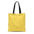 thumbnail image 1 of POGLIP Canvas Tote Bag Modern Yellow White Chevron Pattern Preppy Classic Stripes Striped Reusable Handbag Shoulder Grocery Shopping Bags, 1 of 1