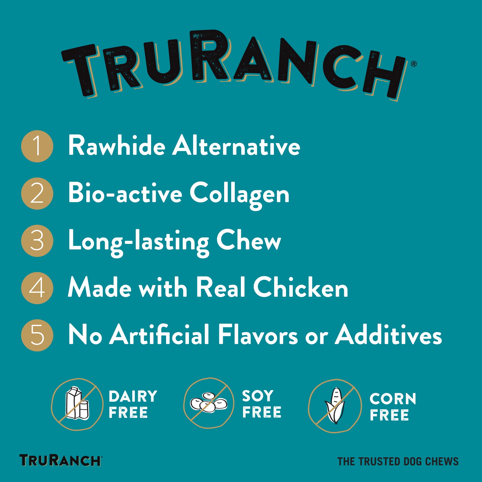(2 pack) TRURANCH Collagen Rolls - 9" Collagen Rolls for Dogs - Long Lasting Healthy Joint Support Dog Treat - Rawhide Alternative - Skin & Coat Health - Made with Real Chicken, 1 Bag, 3 Count