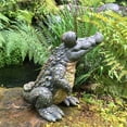 thumbnail image 4 of Homestyles Toad Hollow Standing Gator Home & Garden Alligator Beach Garden Statue, 4 of 6
