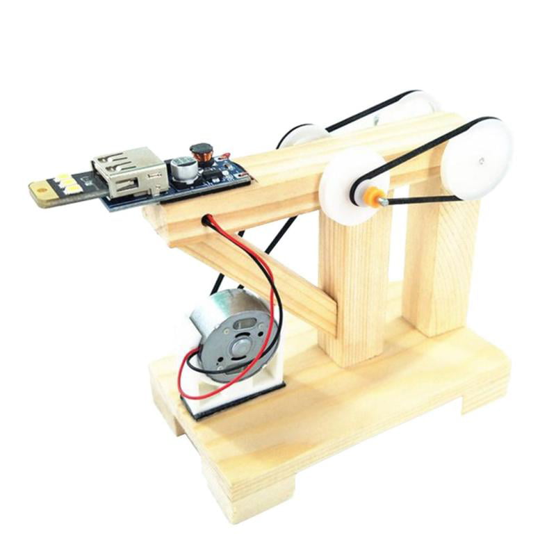 kids physics experiment educational toys Details about   DIY hand crank generator kit 