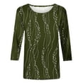 thumbnail image 4 of Yuanlook Womens Tops 3/4 Length Sleeve Crewneck Shirts Summer Fall Blouses - Green - XXL, 4 of 9