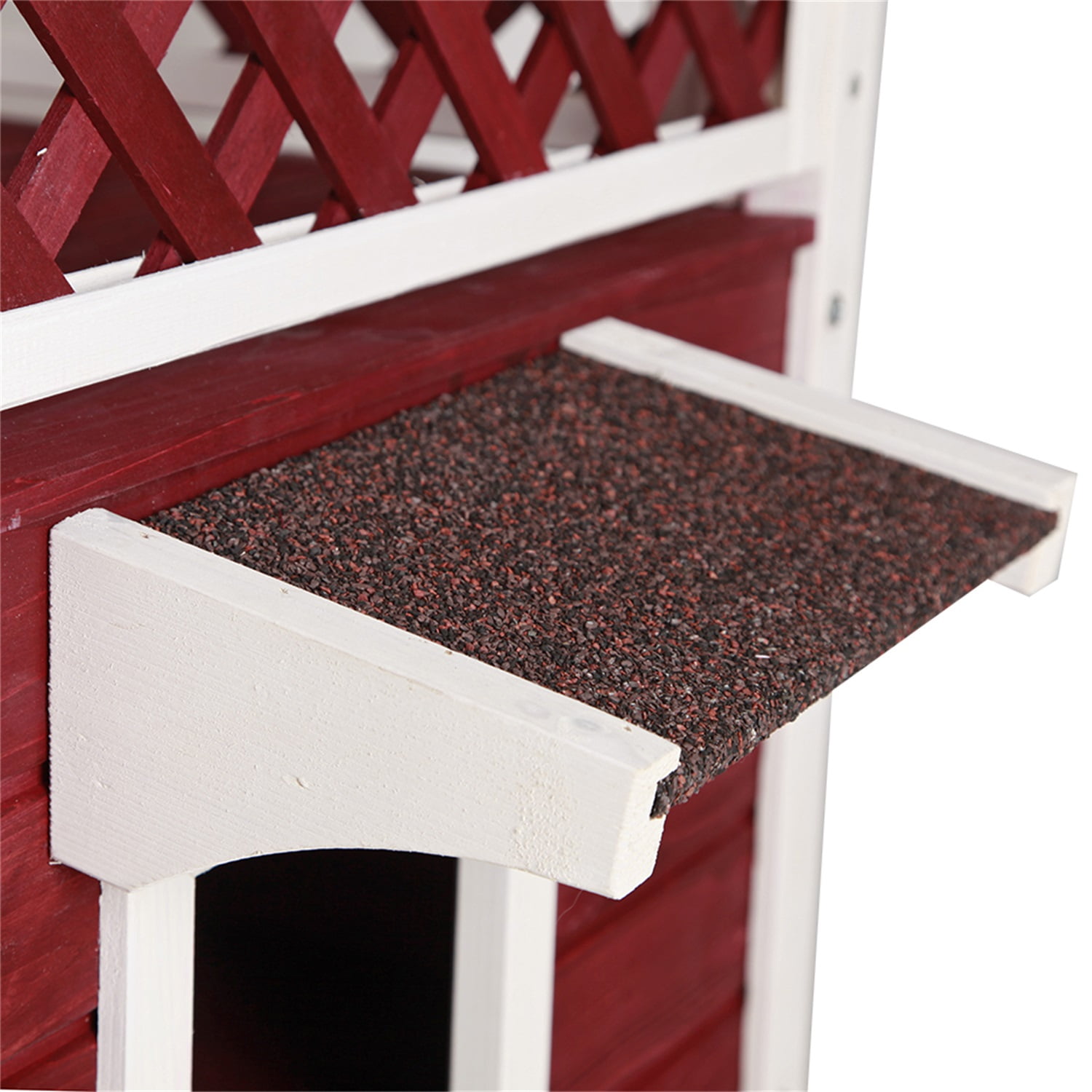 Pefilos 30" Cat House for Outdoor Cats, Weatherproof Cat Shelter with Escape Door, Wood Cat Condo for 3 Adult Cats, Red Pefilos 30" Cat House for Outdoor Cats, Weatherproof Cat Shelter with Escape Door, Wood Cat Condo for 3 Adult Cats, Red