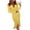 Yellow, variant on Fesfesfes Women Gowns Spring And Autumn V-Neck Bronzing Long-Sleeved Mid-Skirt Dress Skirt Slit Slim Dress